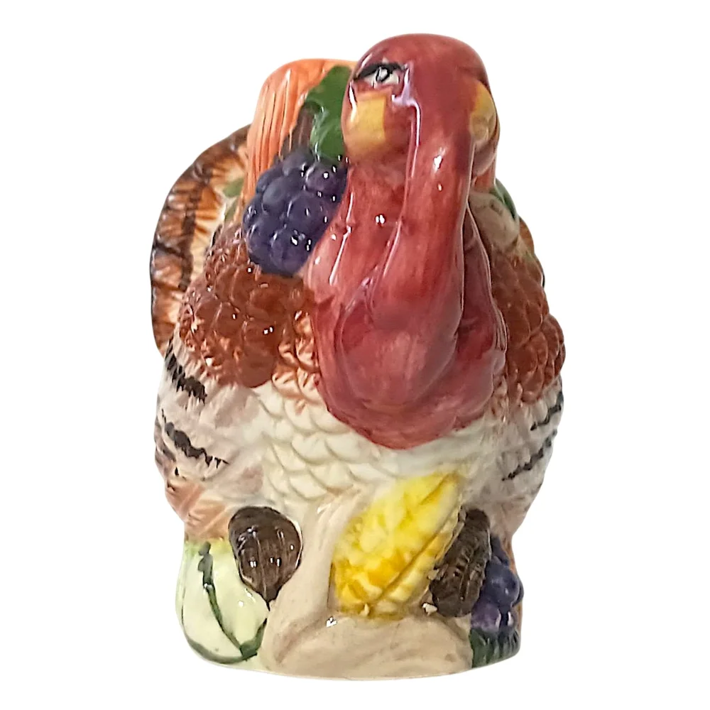 Vtg Turkey‎ Candle Holder Candlestick Ceramic Single Thanksgiving Harvest Autumn